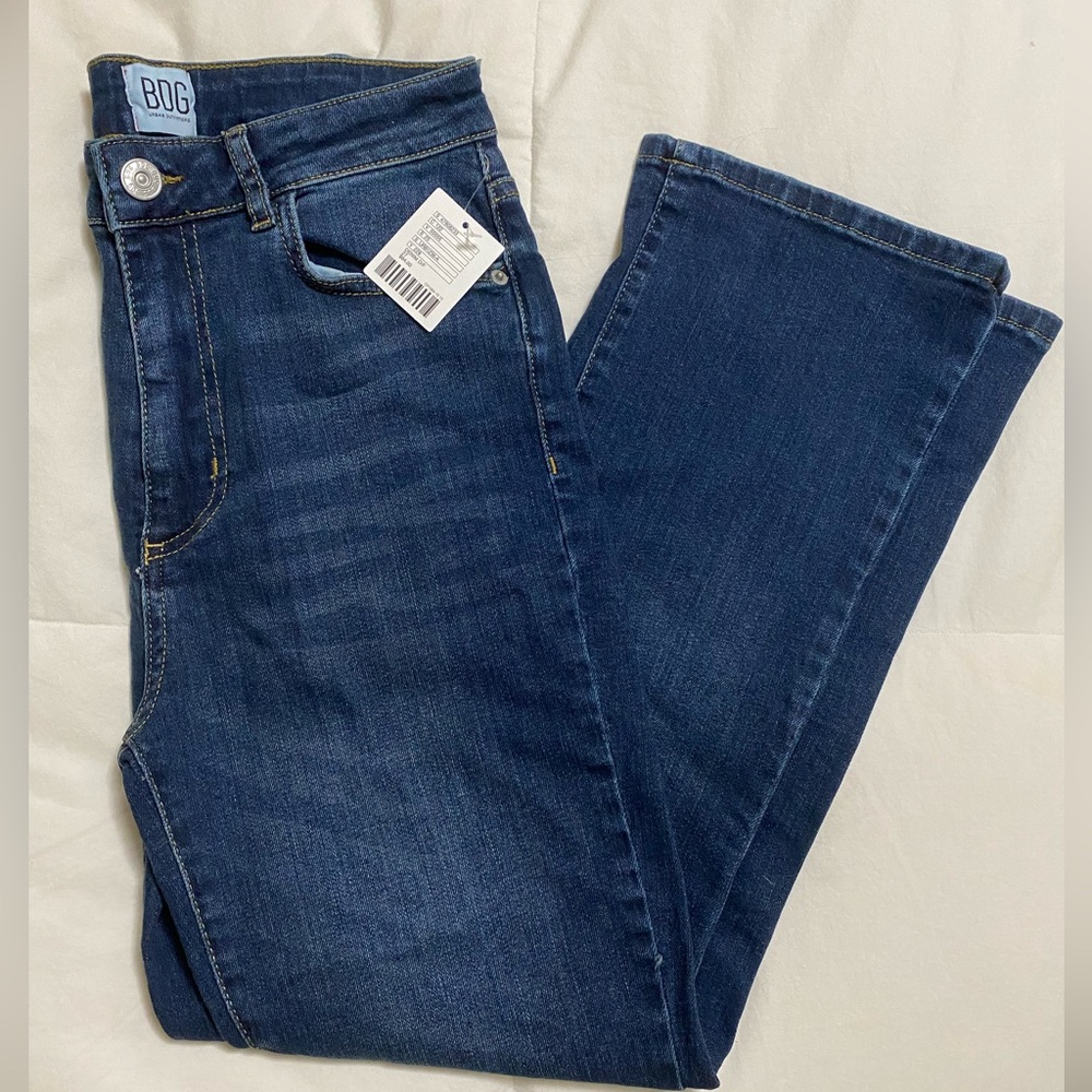 Dark blue BDG jeans with flare bottom